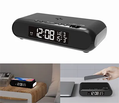 Wireless charger with light and clock